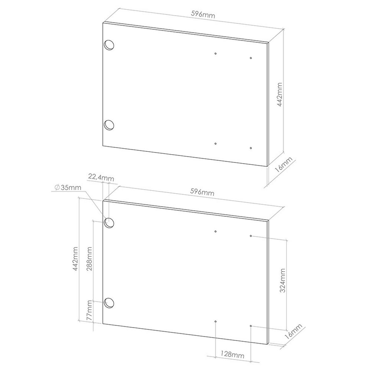 KÜCHENFRONT R-Line Anthrazit Hochglanz 59.6 x 88.4 cm Möbelfront für den Mikrowellenumbauschrank - Schwarz Hochglanz, Holzwerkstoff (59.6/88.4/1.6cm) - Vicco