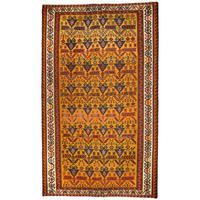 HANDWEBTEPPICH KELIM Ardebil Gelb 306/184 cm Schurwolle - Gelb, Textil (184/306cm) - Looma