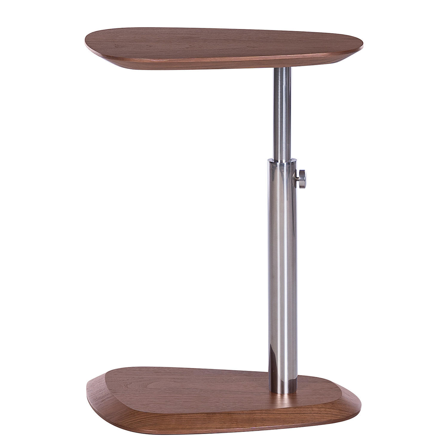 BEISTELLTISCH - höhenverstellbar, Echtholzfurnier / Metall - Walnussfarben, Holzwerkstoff (35/48/68cm) - home24