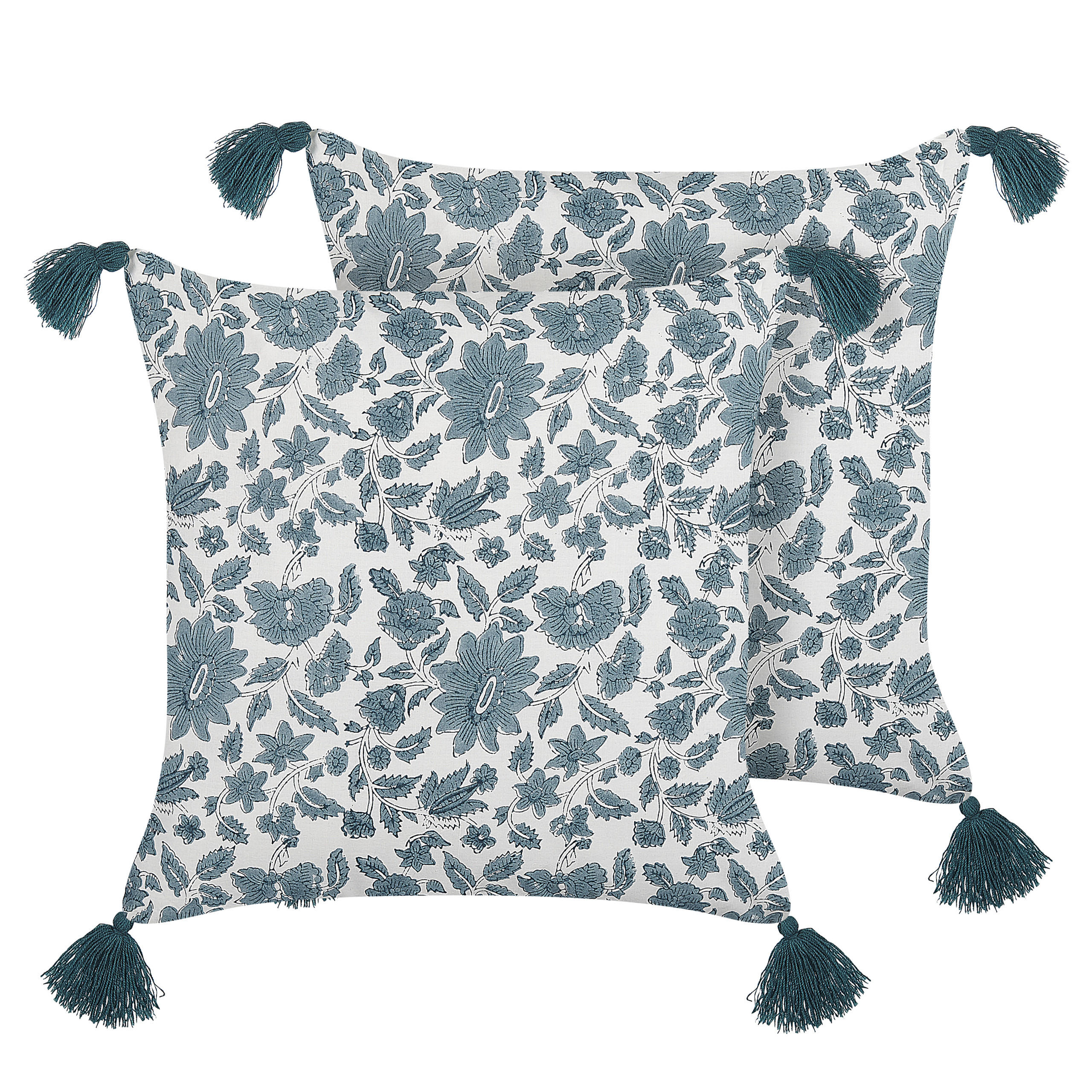 DEKOKISSEN 2er-Set Cremeweiß 45/45 cm Rumex - Ecru, Naturmaterialien/Textil (45/45cm) - Beliani