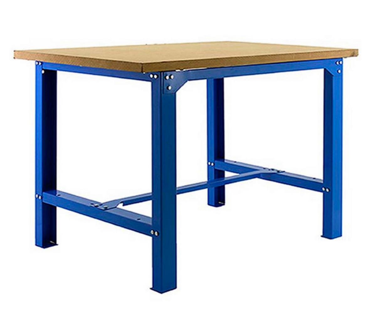 WERKBANK BUFFALO WOOD | HxBxT 87x180x75cm | Traglast 600kg | Blau - Blau, Metall (180/87/75cm) - PROREGAL