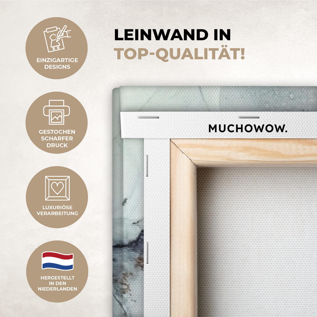 LEINWANDBILD Marmor - Schwarz - Weiß - Gold - Luxus - Abstrakt Wohnzimmer Groß 120x80 cm - Goldfarben, Textil (120/80cm) - MuchoWow