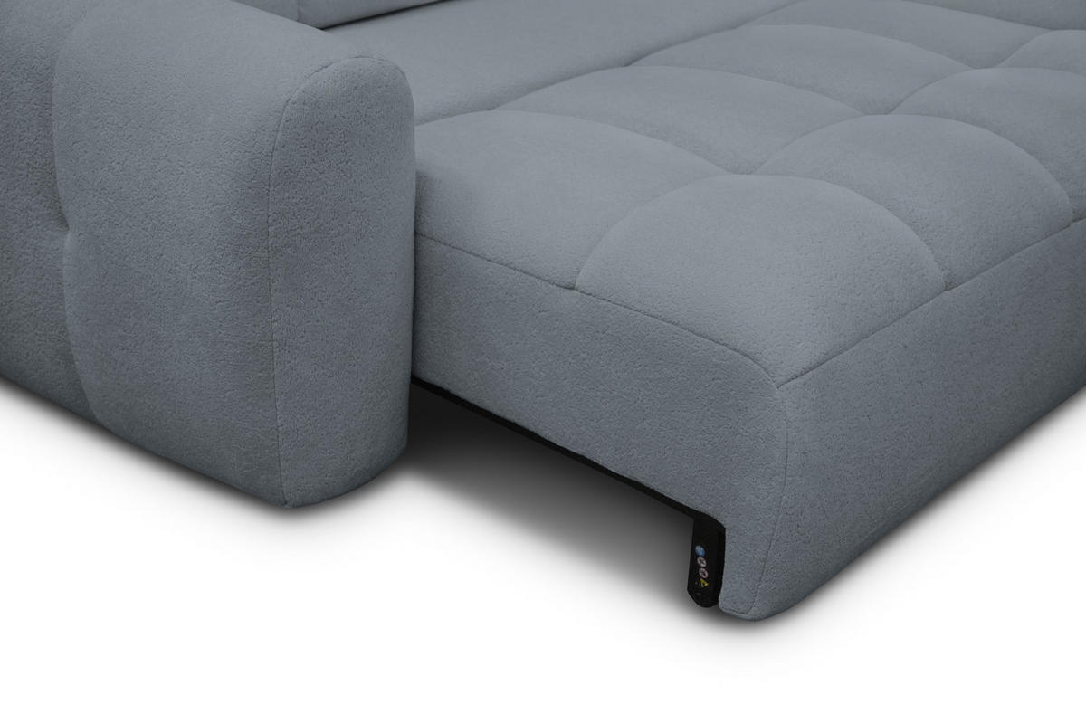 ECKSOFA LUMERO 4-Sitzer RECHTS, graphitfarben - Schwarz/Graphitfarben, Holz/Textil (275/166cm) - Courtois Laville