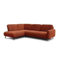 ECKSOFA FEBE 5-Sitzer links, dunkelorange - Dunkelorange/Schwarz, Holz/Textil (271/190cm) - Courtois Laville