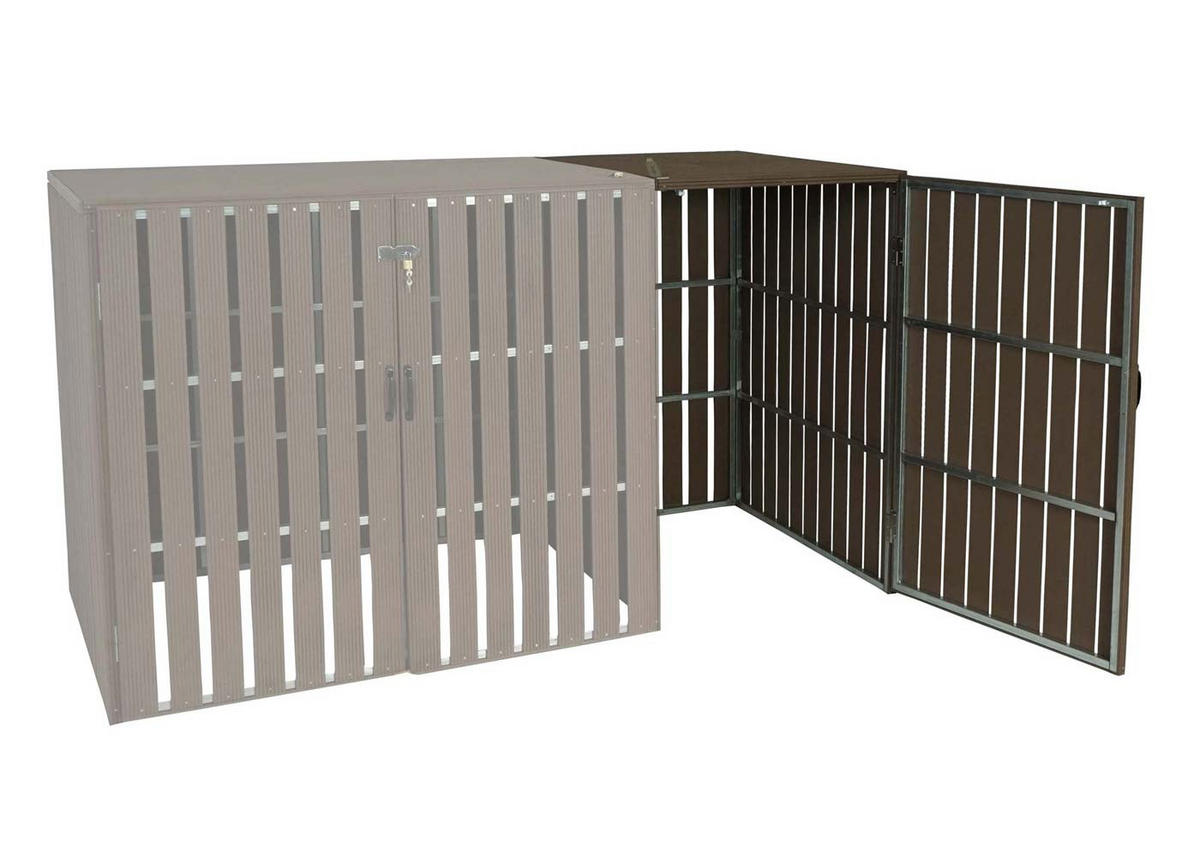 MÜLLTONNENBOX ERWEITERUNG Braun - Braun, Metall (76/115/100cm) - MCW