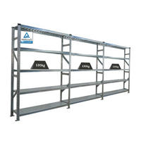 FACHBODENREGAL Proximo Stecksystem 200x450x32cm 5 Ebenen Fachlast 130 kg Beidseitig nutzbar Verzinkt - Silberfarben, Metall (450/200/32cm) - PROREGAL