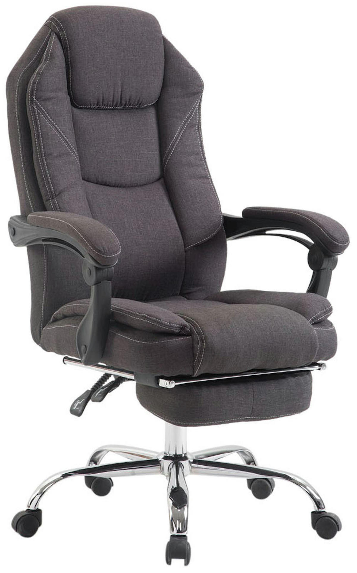 BÜROSTUHL MEDHA Stoff 114x67x64 Dunkelgrau Stoff Metall - Dunkelgrau, Textil/Metall (67/114/64cm) - DELUKE