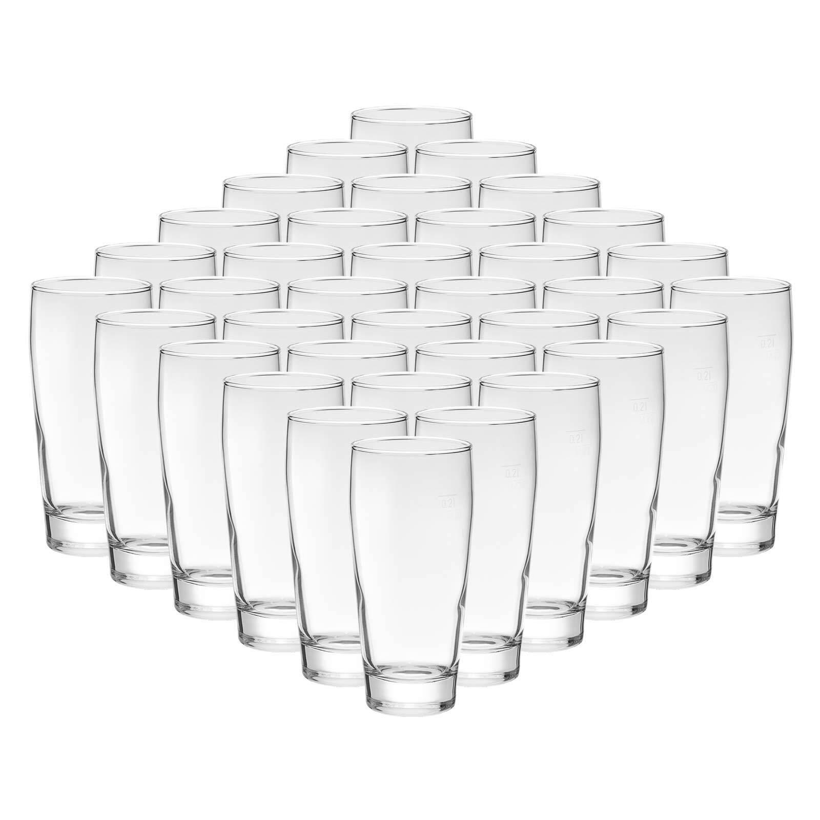 WILLI BECHER GEEICHT transparent 0,2 l 36er Set - Transparent, Glas (0.2L) - Van Well