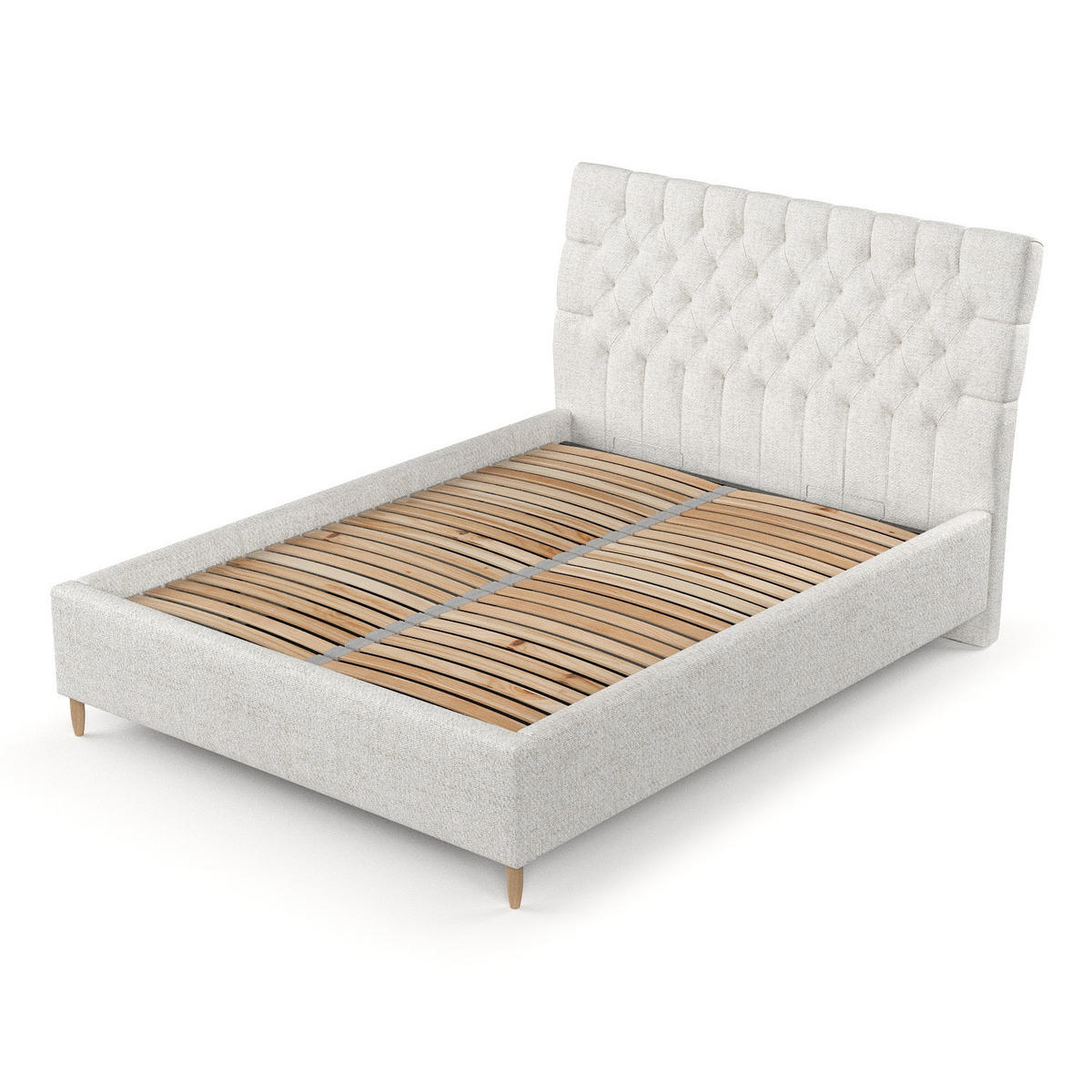 POLSTERBETT Lira 180/200 cm Creme im Neve Stoff - Creme/Naturfarben, Holz/Holzwerkstoff (180/200cm) - AltaBeds