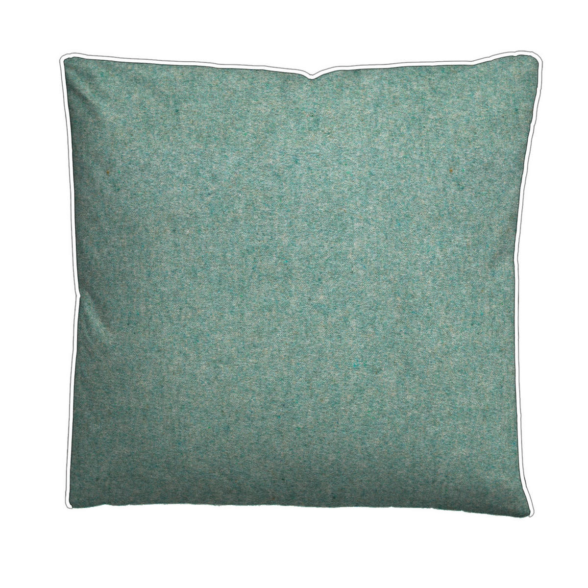 BETTWÄSCHE-GARNITUR Premium Biber Melange UNI minze, 135x200 cm + 80x80 cm - Mintgrün, Textil (135/200cm) - biberna