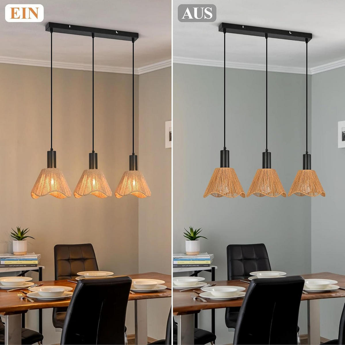 PENDELLEUCHTE ASCHAFFENBURG Ⅲ 74/56/120 cm - Schwarz, Metall (74/56/120cm) - Nettlife