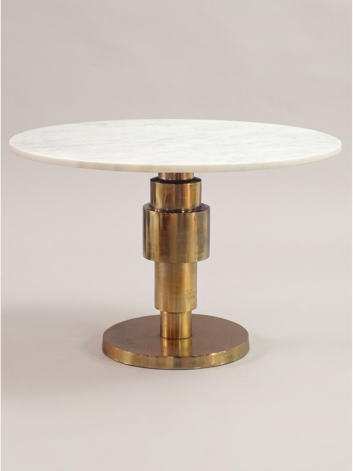 COUCHTISCH ESLA, Marmor, handgefertigt, Weiß-Gold, Ø 60 x 39 cm - Goldfarben/Weiß, Stein/Metall (60/60/39cm) - KADIMA DESIGN