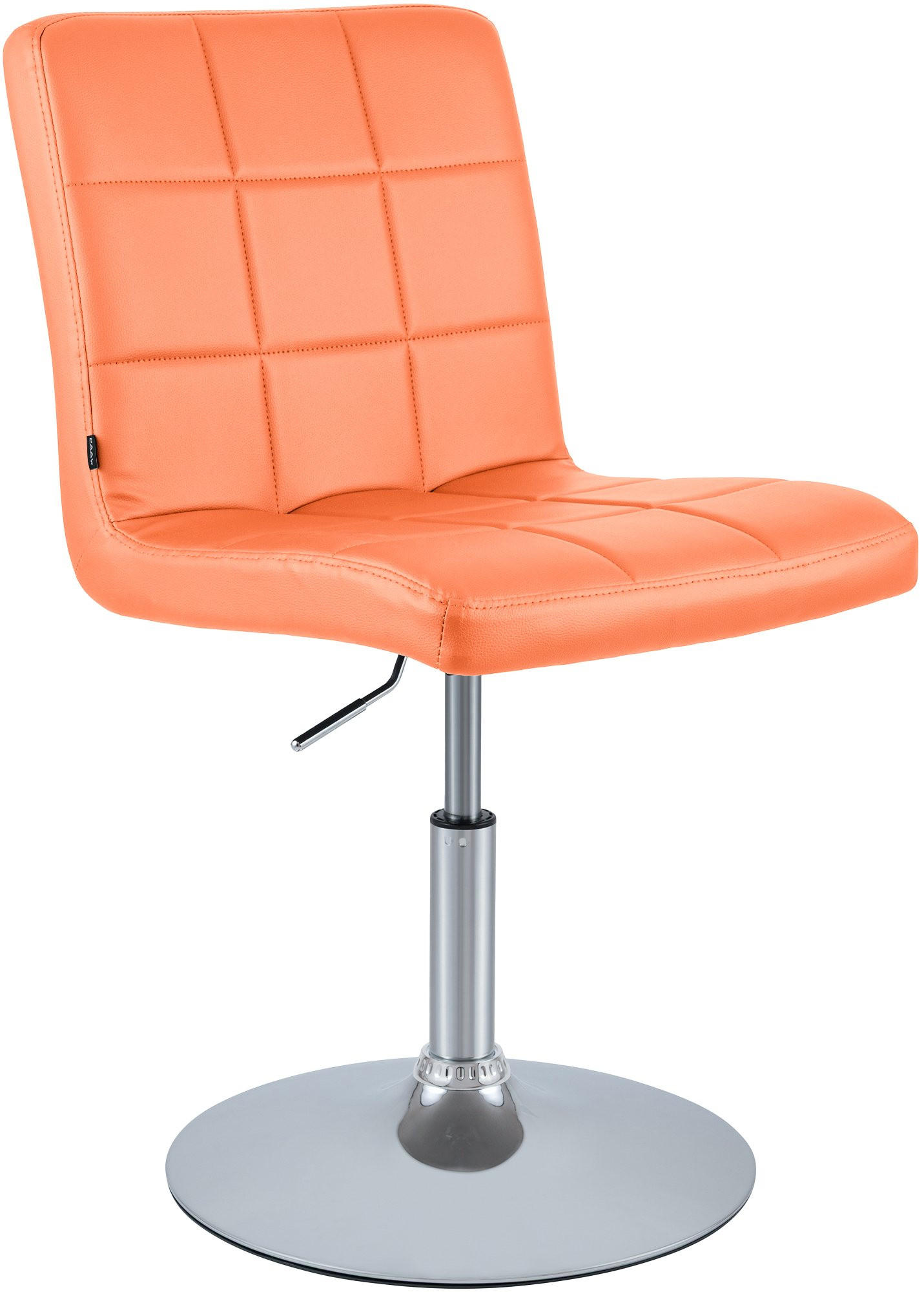 DREHSTUHL Lederlook Orange - Chromfarben/Orange, Textil/Metall (44/81/55cm) - CLP