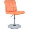 DREHSTUHL Lederlook Orange - Chromfarben/Orange, Textil/Metall (44/81/55cm) - CLP