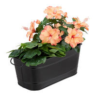 BLUMENKASTEN - Schwarz, Metall (38/16/19cm) - Relaxdays