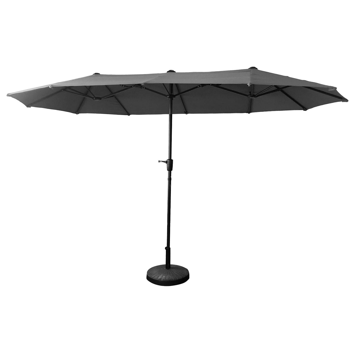 SONNENSCHIRM Linai Grau 2x4m - Grau, Textil (196/380cm) - Happy Garden