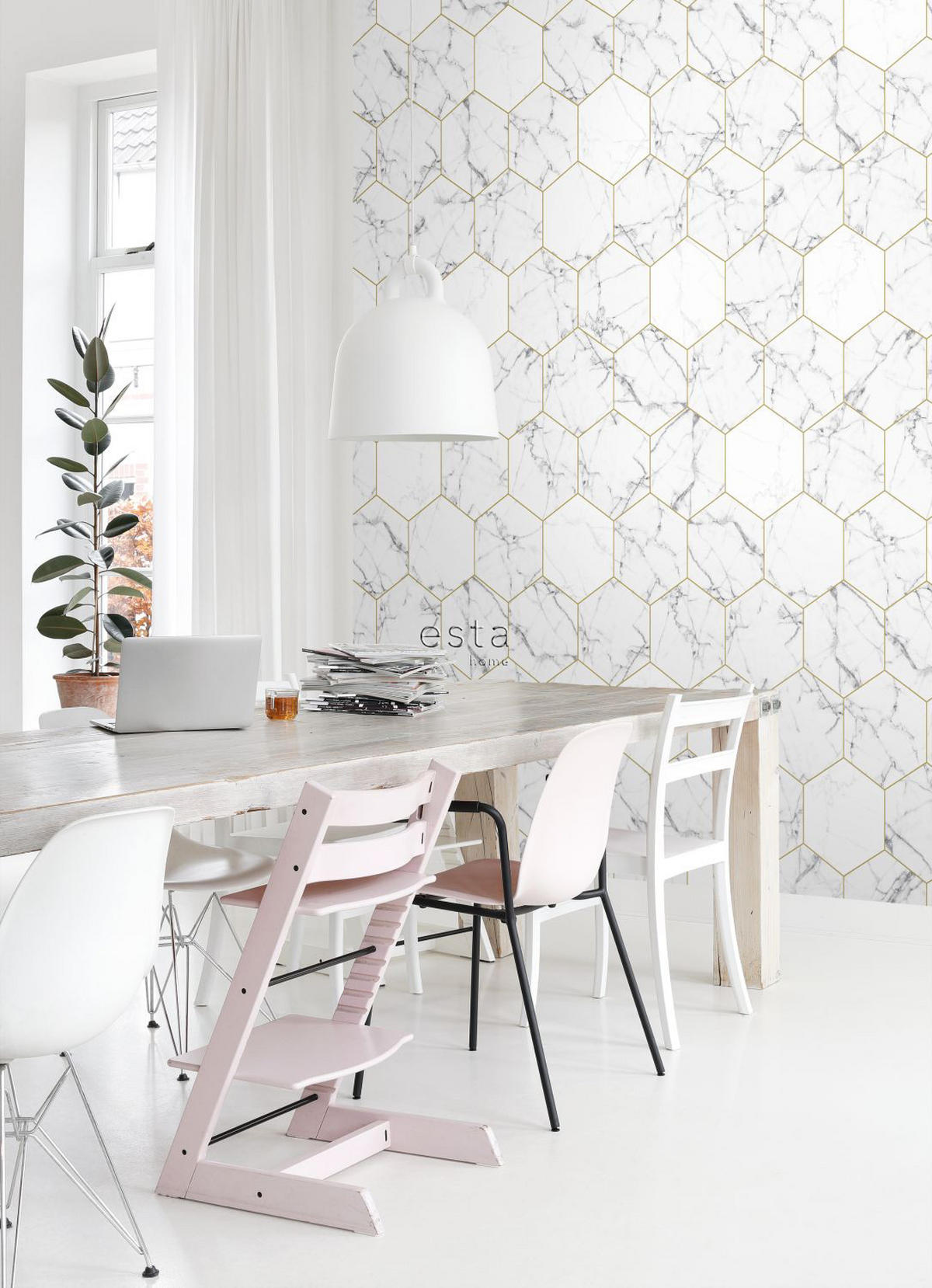FOTOTAPETE Marmor-Optik 150 x 279 cm - Schwarz, Papier (150/279cm) - ESTAhome