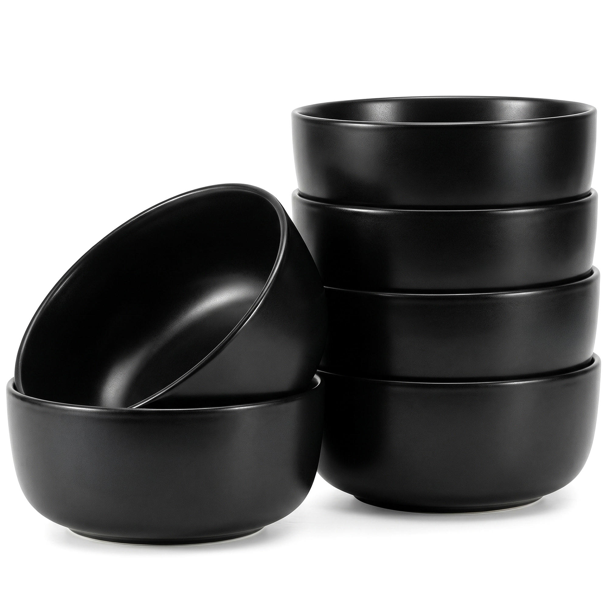 SCHÜSSEL-SET VICTO, 6 Personen 6-tlg, matt schwarz - Schwarz, Keramik - KONSIMO®