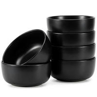 SCHÜSSEL-SET VICTO, 6 Personen 6-tlg, matt schwarz - Schwarz, Keramik - KONSIMO®