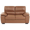 2-SITZER-SOFA Kunstleder Braun Vogar - Goldfarben, Kunststoff/Textil (156/90/74cm) - Beliani