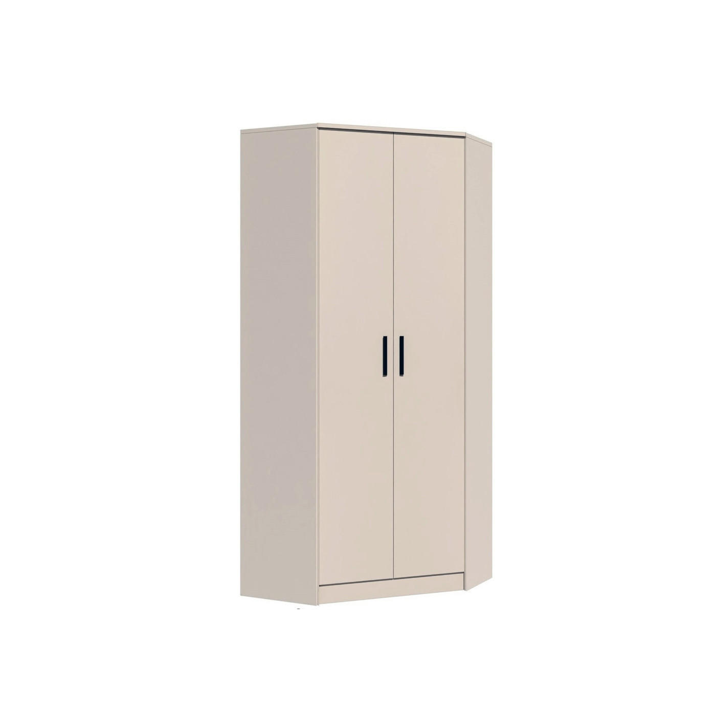 KLEIDERSCHRANK ECKSCHRANK G8/C CASHMERE 91/195/91 - Kaschmir/Schwarz, Holzwerkstoff/Kunststoff (91/195/91cm) - Marmex Möbel