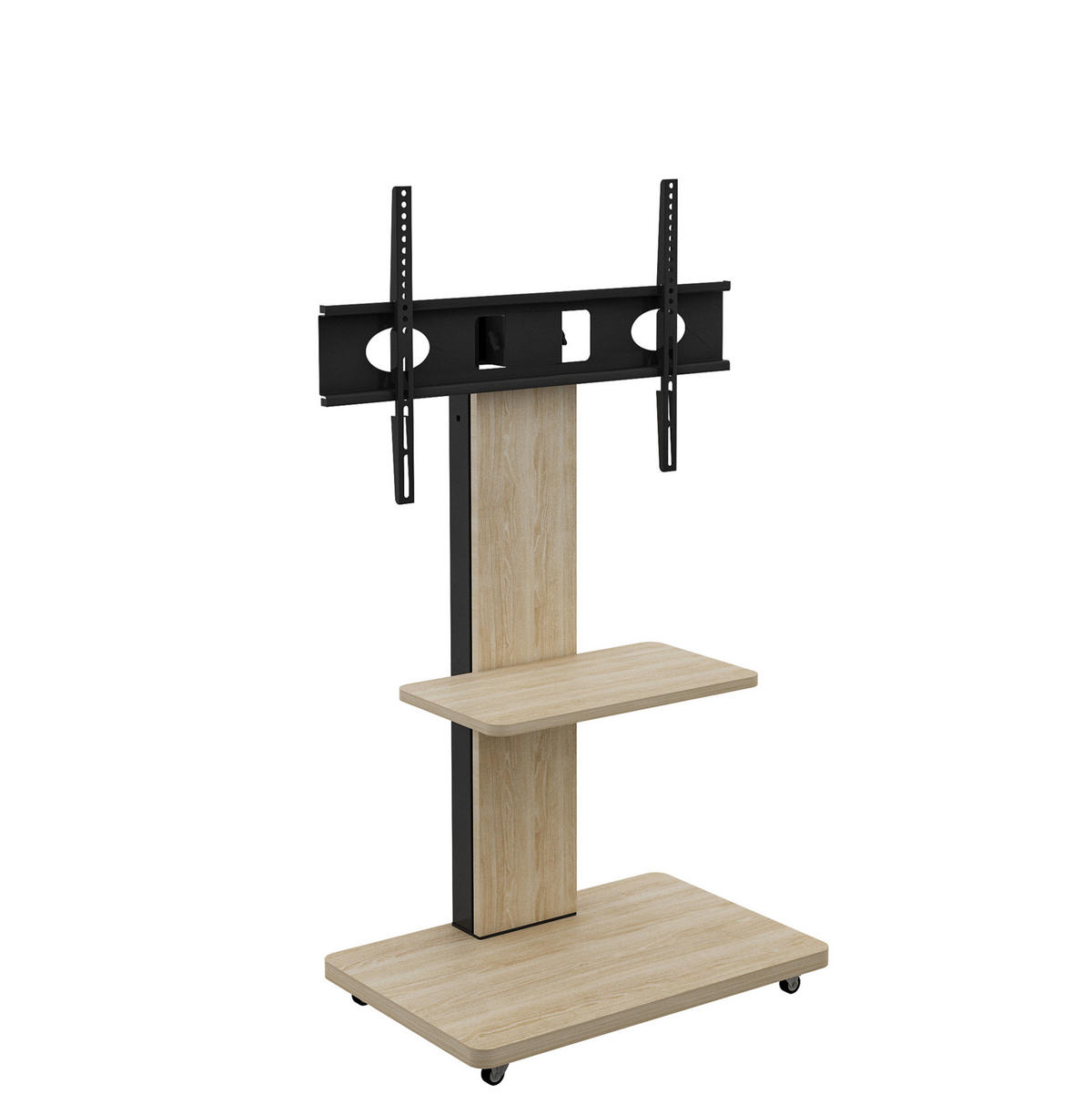 TV-STÄNDER 60/40/150 cm Natur aus MDF und Metall mit Rollen - Hellbraun, Holzwerkstoff (60/150/40cm) - OKWISH
