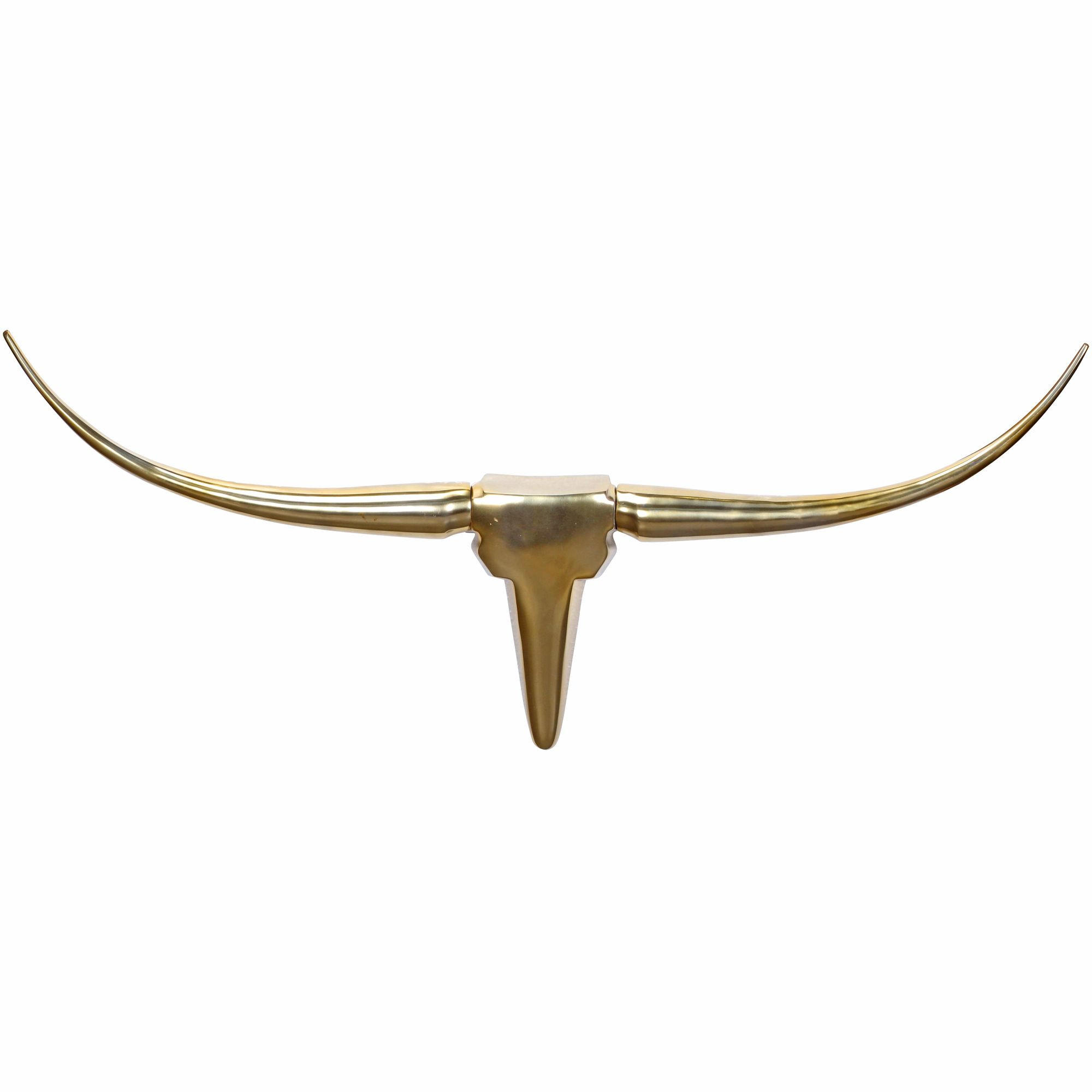 WANDDEKO Bull Geweih aus Aluminium 125 cm Breite, Gold 100x6x40 cm - Goldfarben, Metall (100/40/6cm) - KADIMA DESIGN