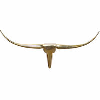 WANDDEKO Bull Geweih aus Aluminium 125 cm Breite, Gold 100x6x40 cm - Goldfarben, Metall (100/40/6cm) - KADIMA DESIGN