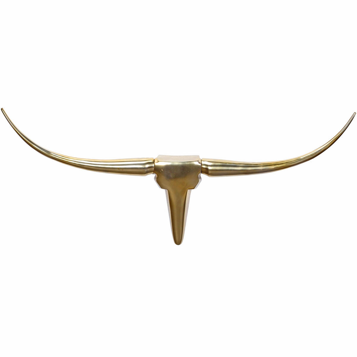 WANDDEKO Bull Geweih aus Aluminium 125 cm Breite, Gold 100x6x40 cm - Goldfarben, Metall (100/40/6cm) - KADIMA DESIGN
