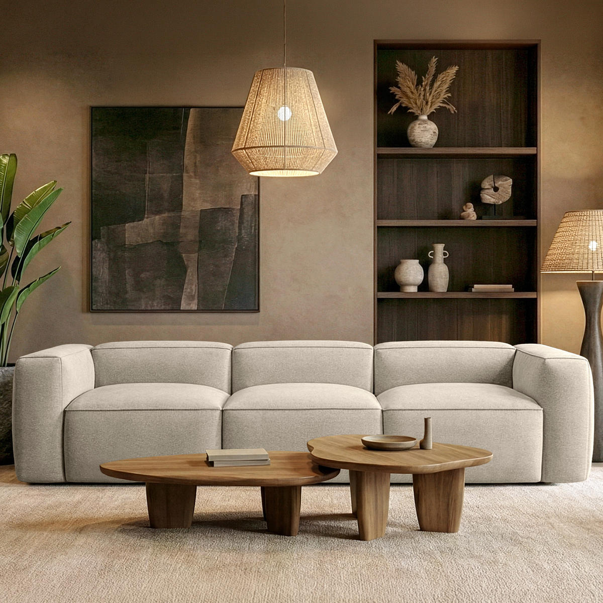 3-SITZER SOFA FUBBO, Ecru - Ecru, Holz/Holzwerkstoff (290/73/96cm) - KONSIMO®