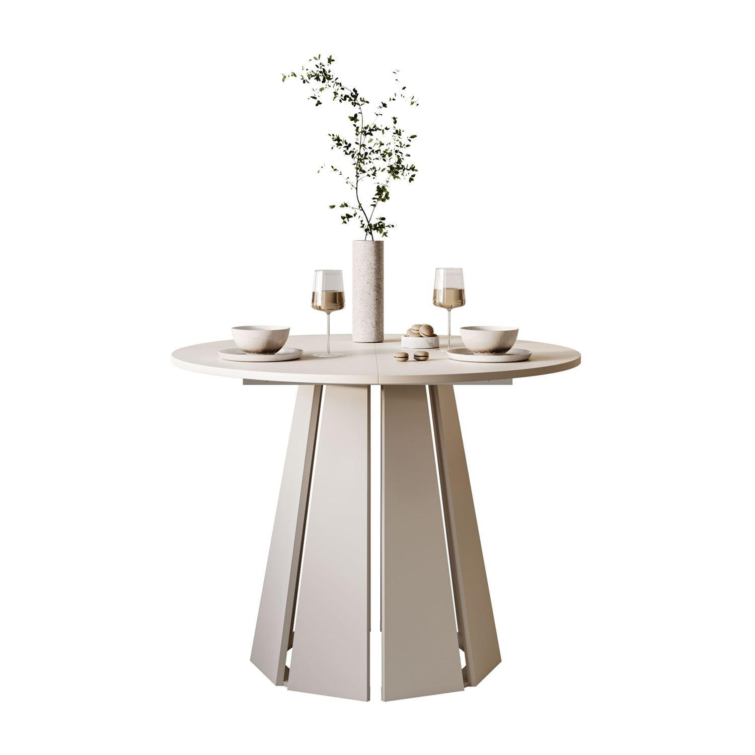 ESSTISCH SILVA ausziehbar, Kaschmir, 100-140cm - Kaschmir, Holzwerkstoff (100/100/76cm) - Lookway