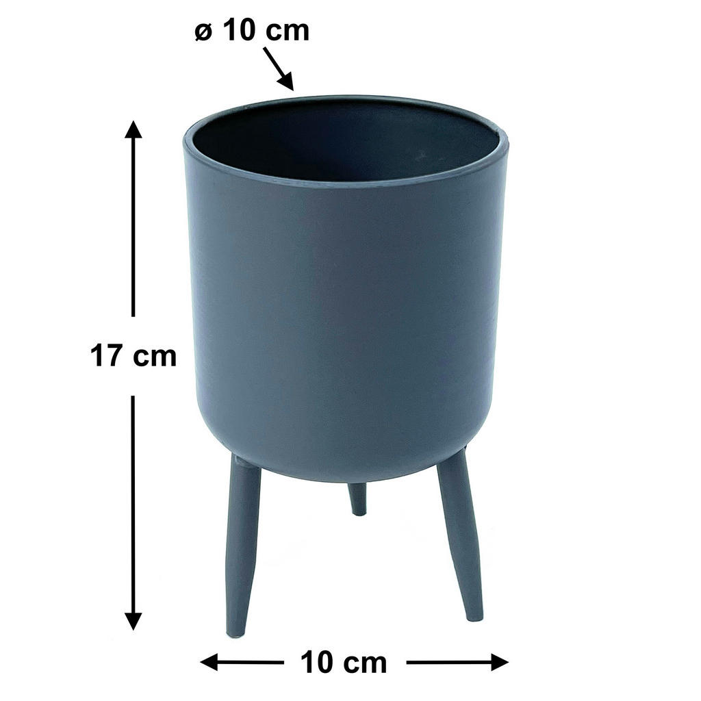 Thumbnail - DanDiBo Blumentopf, Grau, Metall, 10x17x10 cm, Wohnzimmer, Wohnzimmertische, Blumenständer