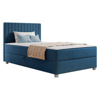 BOXBETT Viki - Blau/Silberfarben, Holzwerkstoff/Kunststoff (120/200cm) - MIRJAN24
