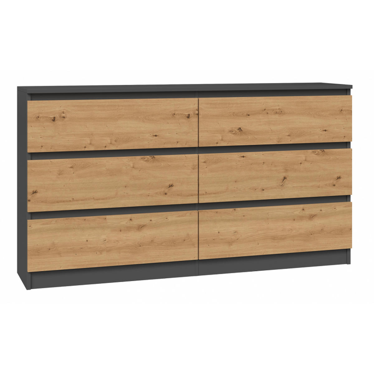 KOMMODE Anthrazit, Artisan 138/75/40 - Anthrazit, Holzwerkstoff (138/75/40cm) - RAUMHIRSCH FURNITURE