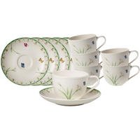 KAFFEETASSEN MIT UNTERTASSEN Colourful Spring bunt 230 ml 6er Set - Multicolor, Keramik (14.8/8.8/14.8cm) - Villeroy & Boch