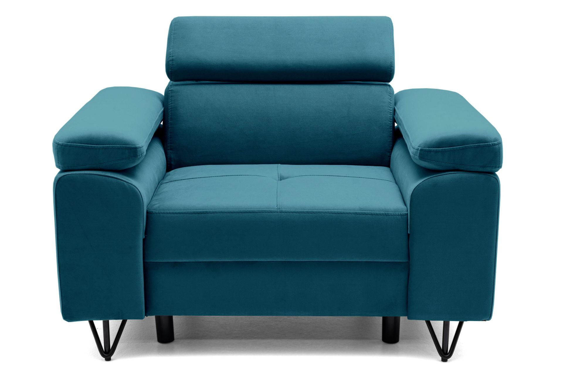 SESSEL JUNIOR mit verstellbare Kopfstütze Velours Smaragdgrün - Smaragdgrün/Schwarz, Holz/Textil (116/90/92cm) - Muffo