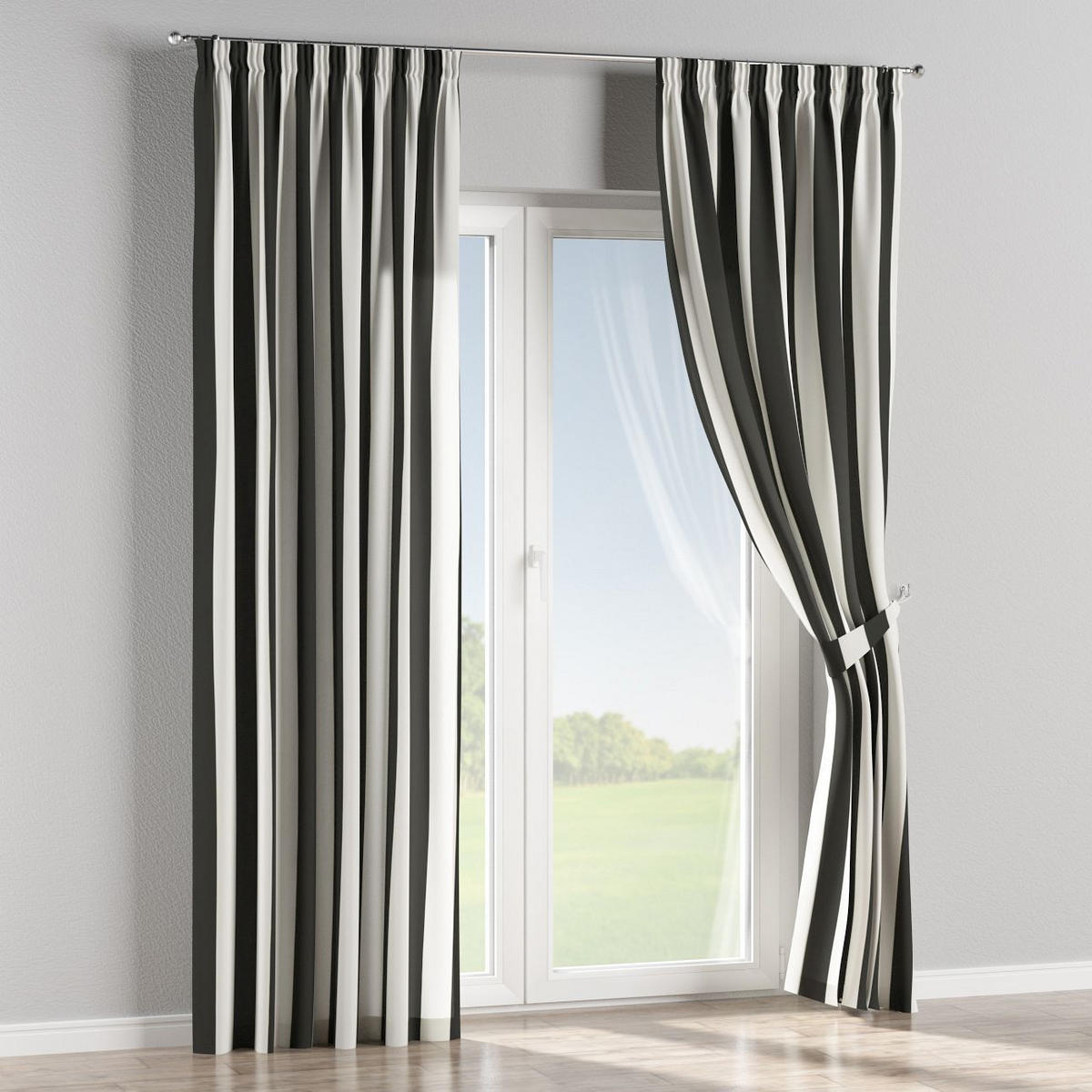 VORHANG COMICS schwarz und weiß, 130x245 cm - Schwarz, Textil (130/245cm) - Dekoria