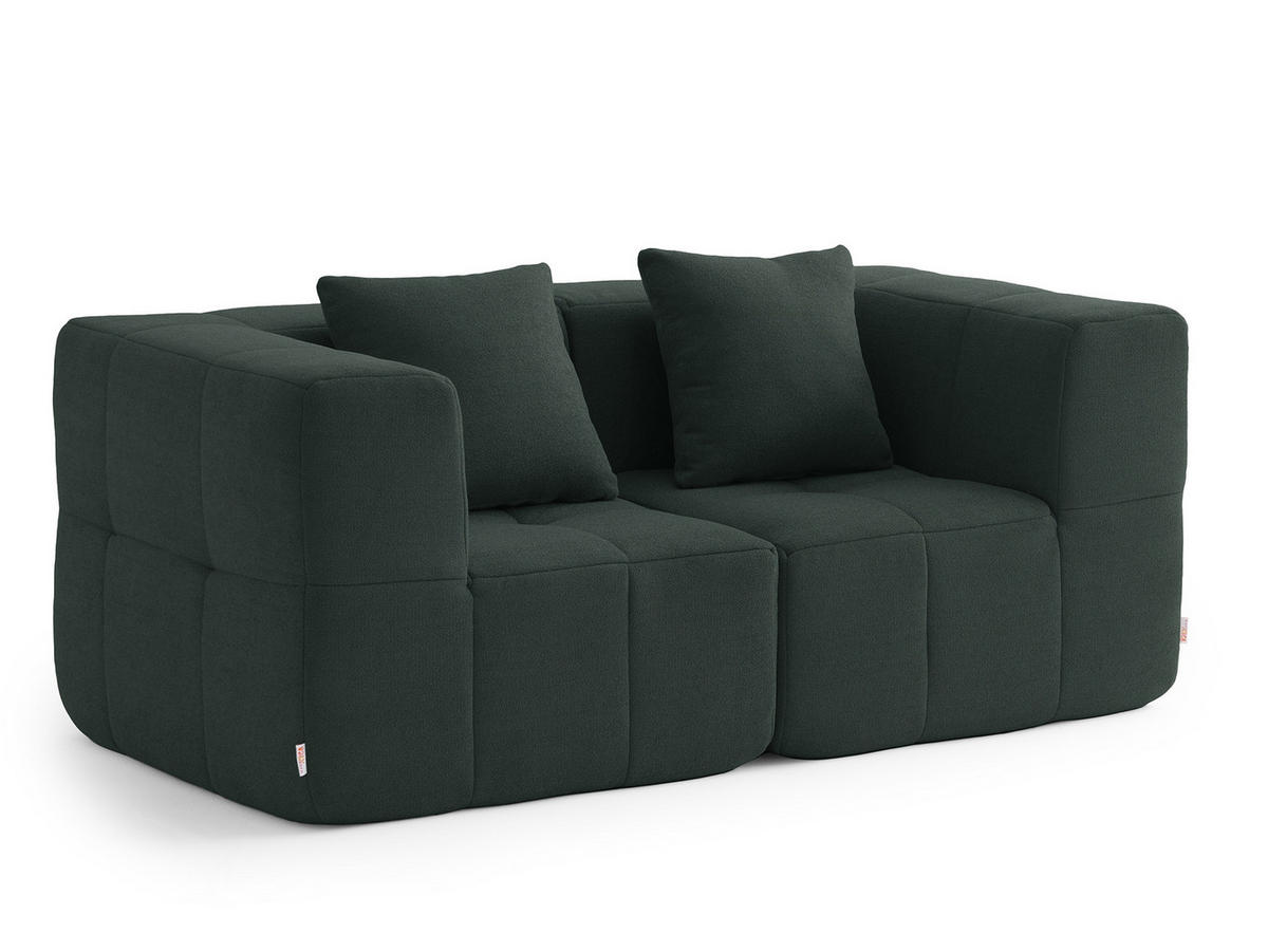 2-SITZER-SOFA Bouclé-Stoff Waldgrün - Waldgrün, Textil (180/73/95cm) - MILYsofa