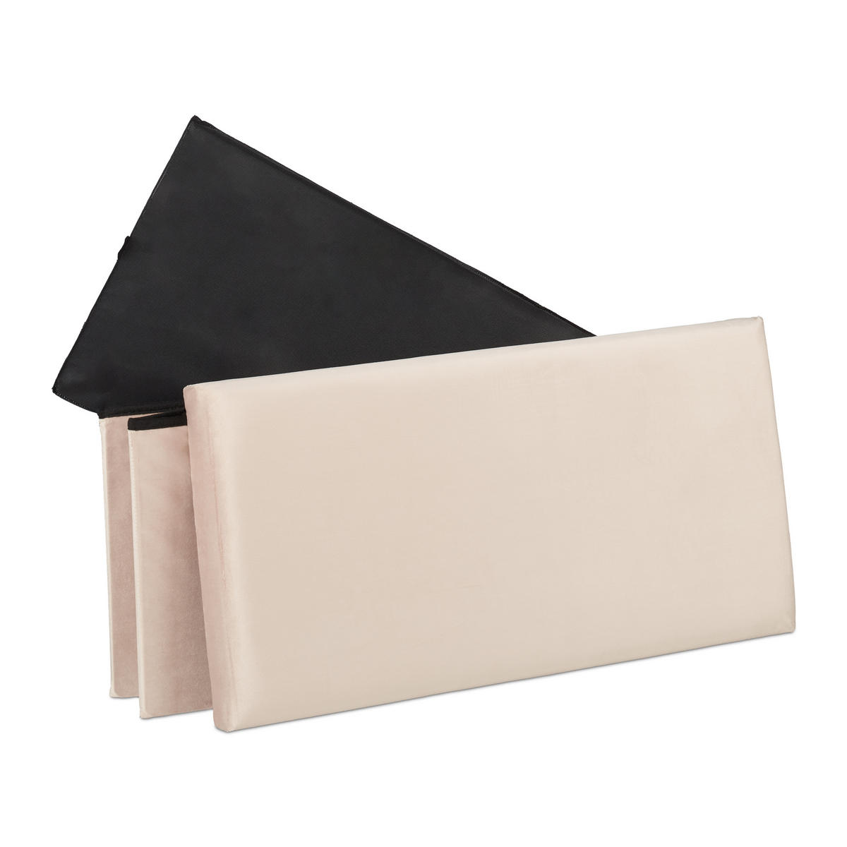 SITZBANK - Creme, Holzwerkstoff/Textil (77/38/39cm) - Relaxdays