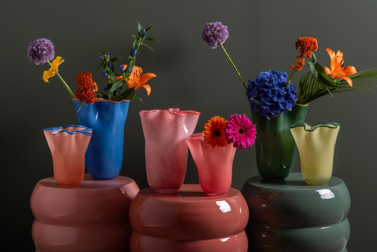VASE Glas Ruffles 31,5 cm - Grün, Glas (23/31.5cm) - Present Time