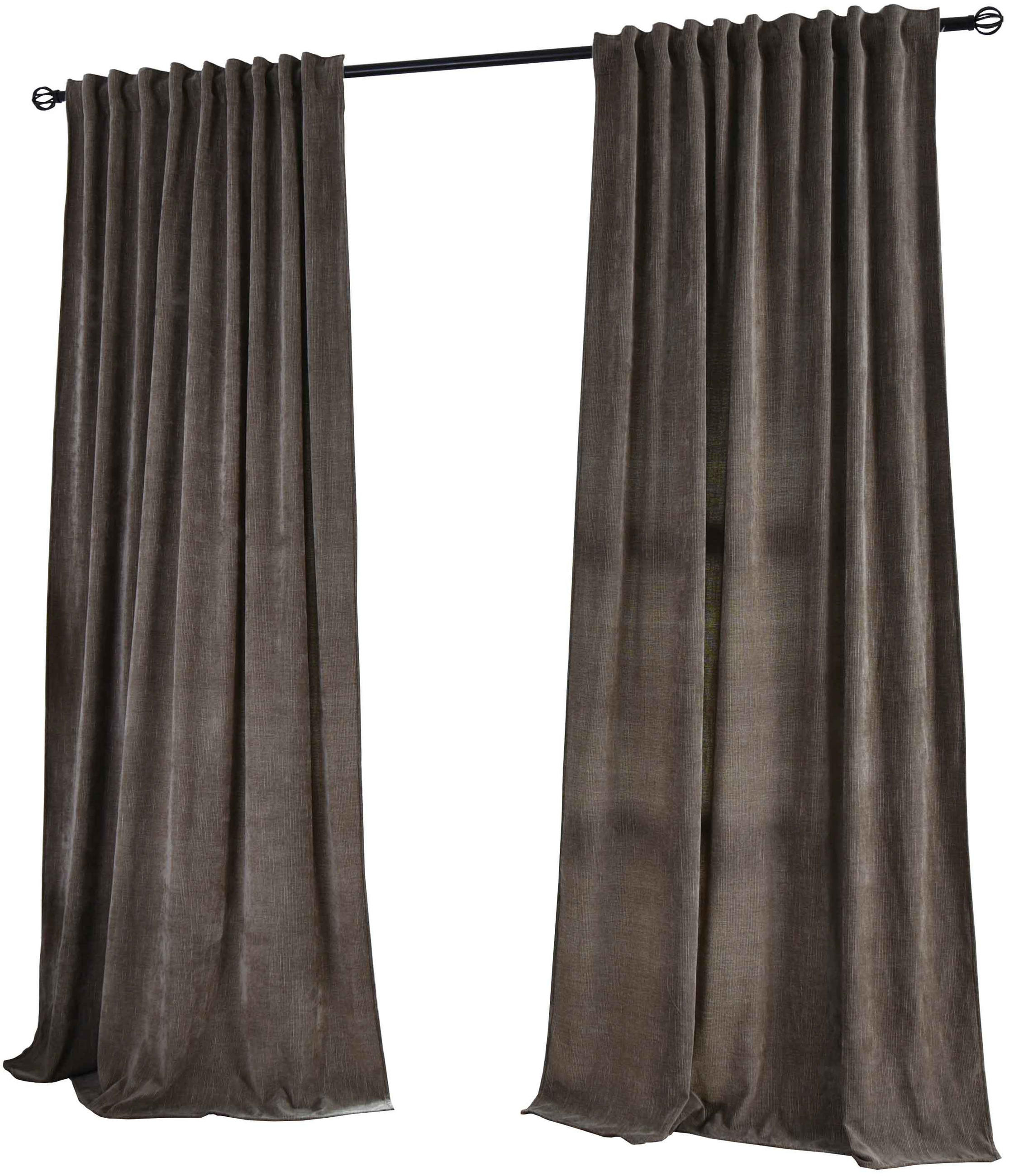 VORHANG 2ER SET HAVANNA HxB 245x135 cm Oliv Gold - Olivgrün, Textil (135/245cm) - Gardinenbox