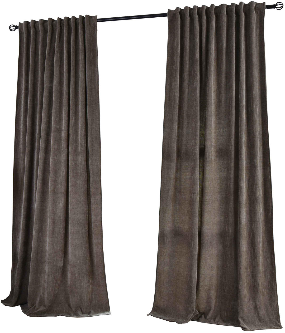 VORHANG 2ER SET HAVANNA HxB 245x135 cm Oliv Gold - Olivgrün, Textil (135/245cm) - Gardinenbox