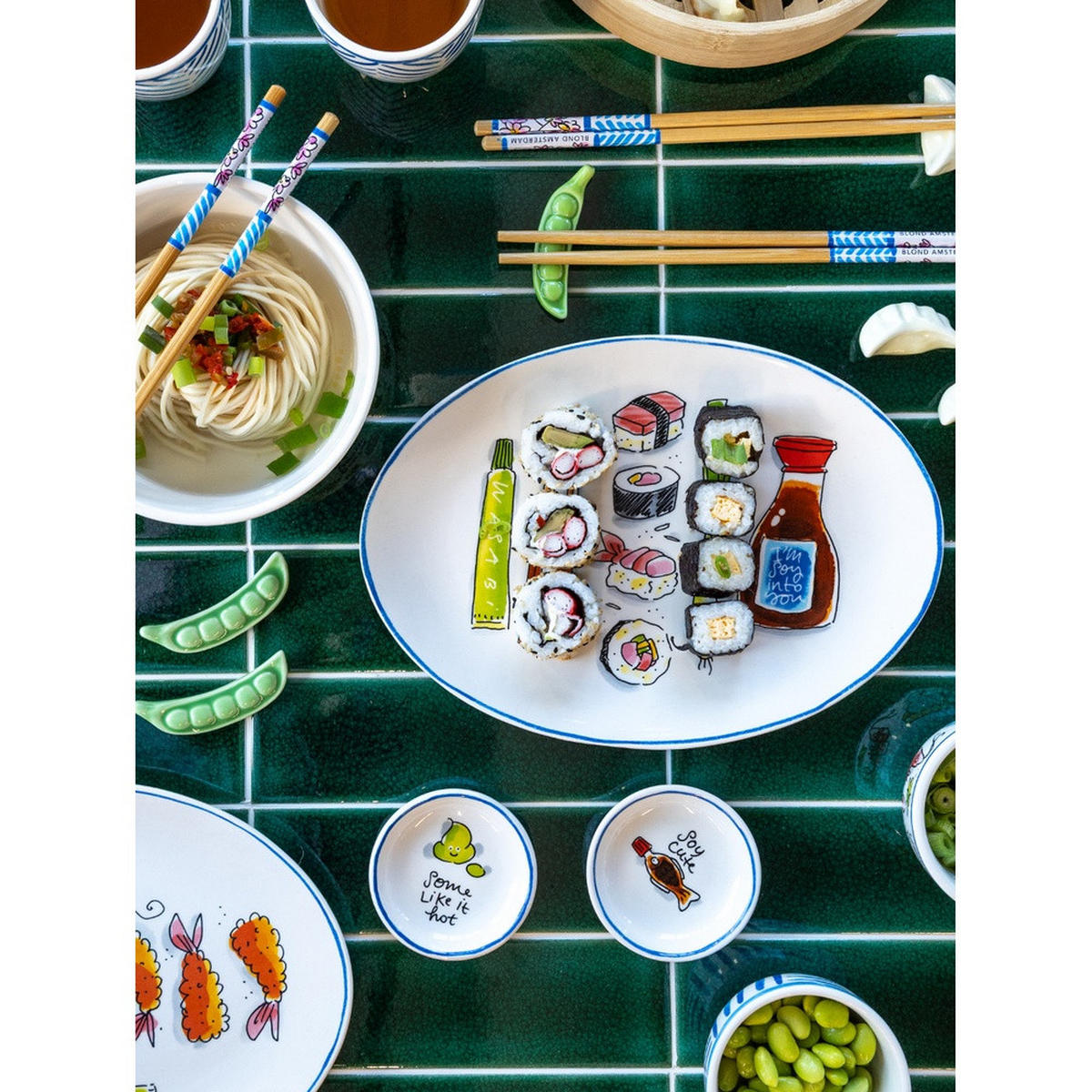TELLER Blond Sushi Chopsticks in Bunt - 27cm - Multicolor, Keramik (27/19.4/2.1cm) - Blond Amsterdam