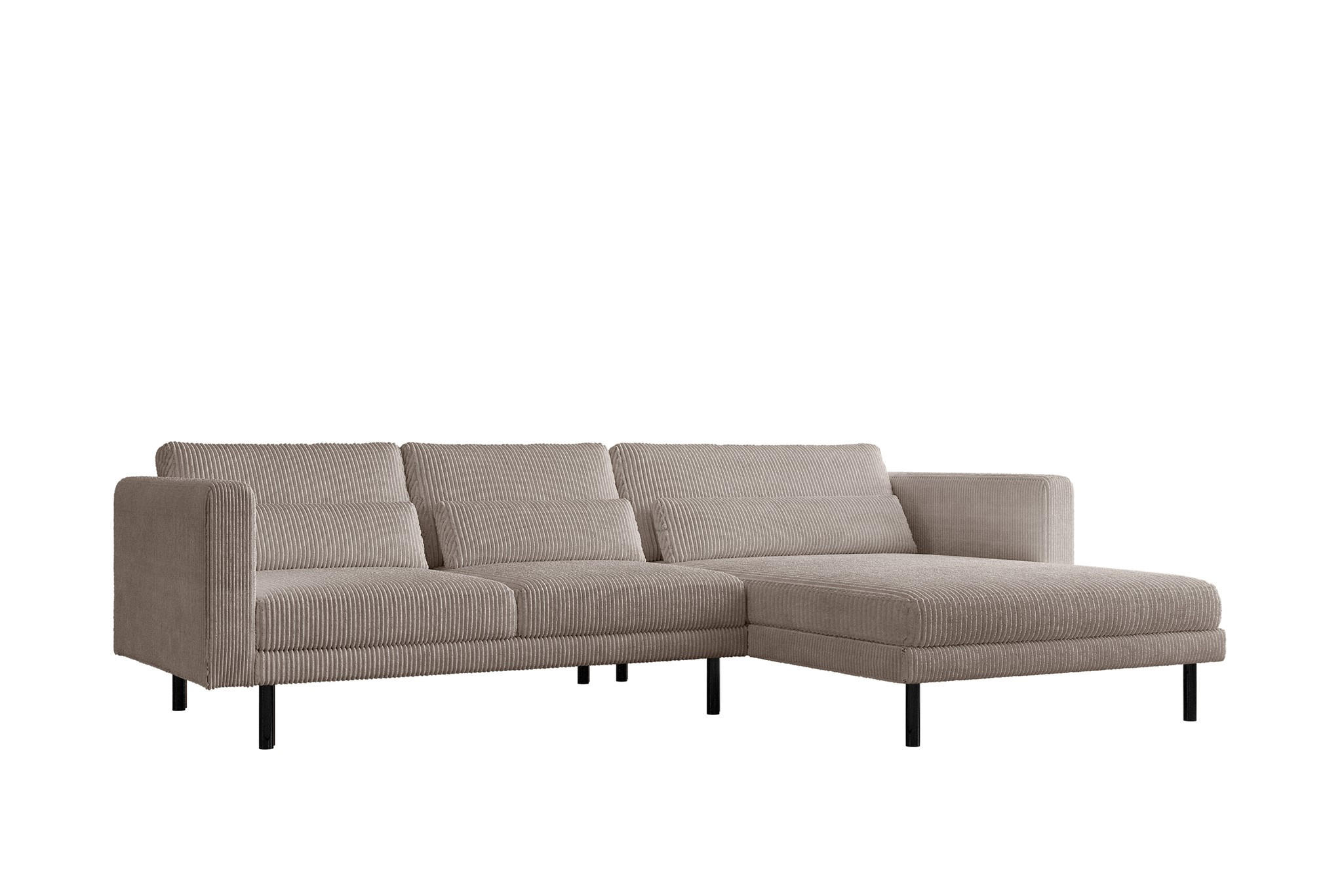 ECKSOFA Agada In Poso - Beige, Holzwerkstoff/Textil (281/174cm) - Fun Möbel