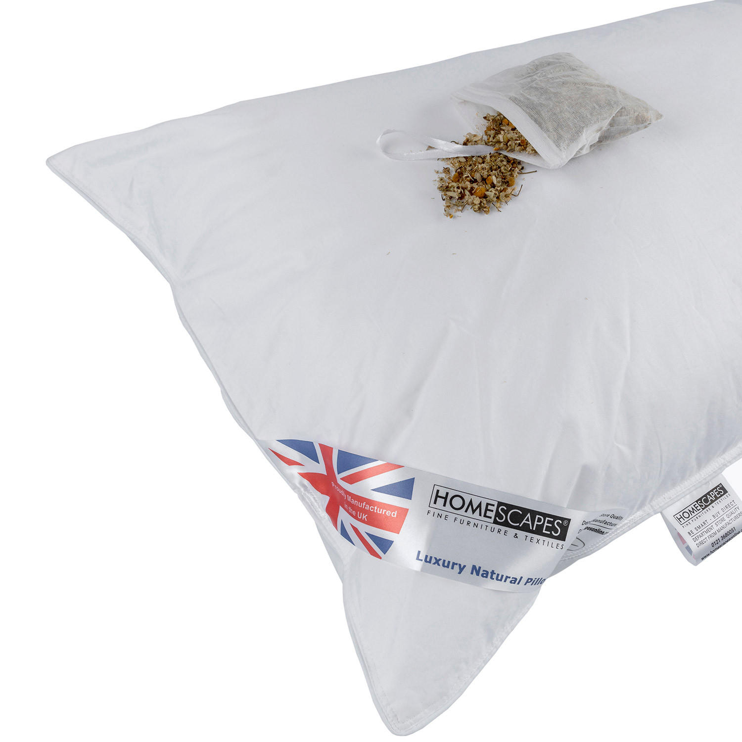 KOPFKISSEN extra prall, Super-Mikrofaser mit Kamille 48/74 cm - Weiß, Textil (48/74cm) - Homescapes