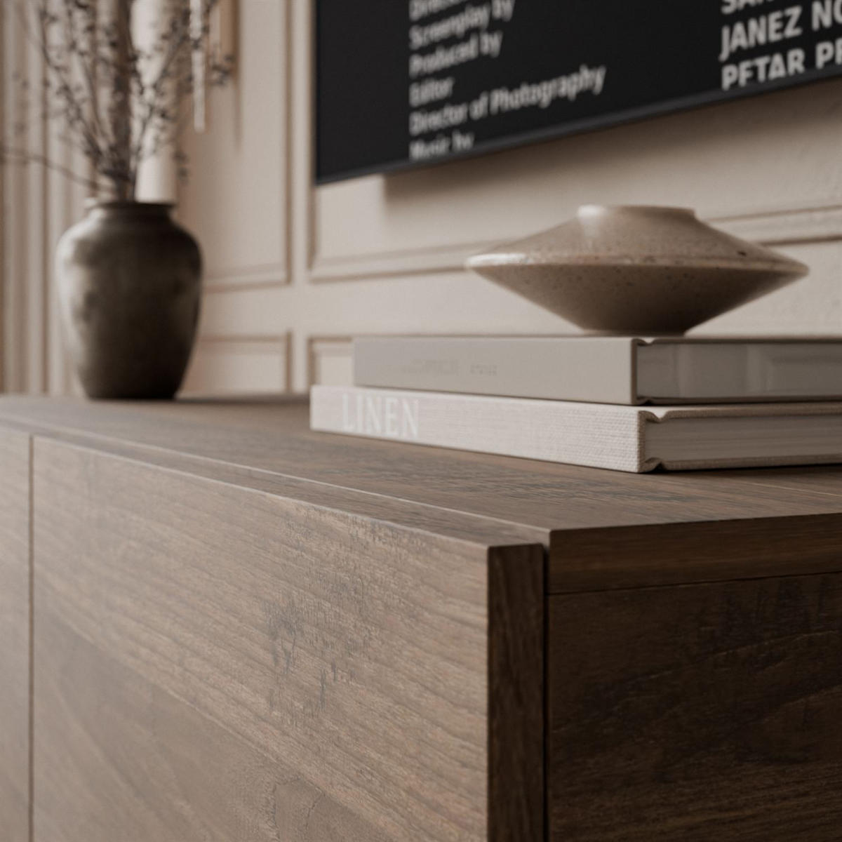 TV-UNIT COLGANTE NUSSBAUM auf Füßen mit LED - Nussbaumfarben, Holzwerkstoff (100/49/40cm) - Lookway