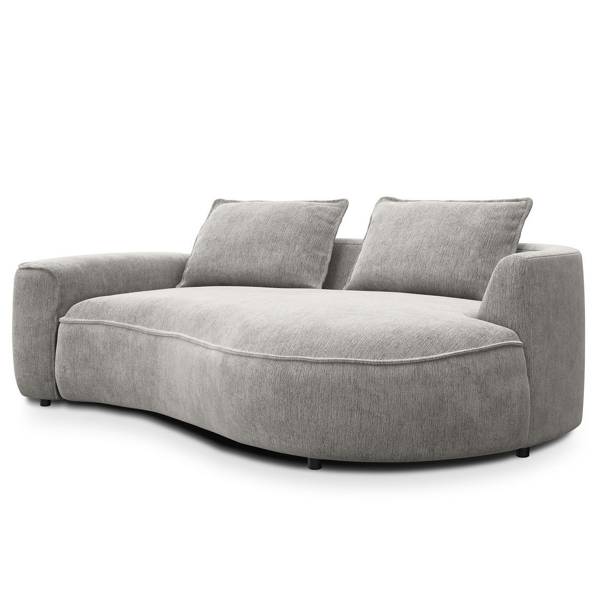2,5-SITZER SOFA - Hellgrau, Textil (217/82/156cm) - home24