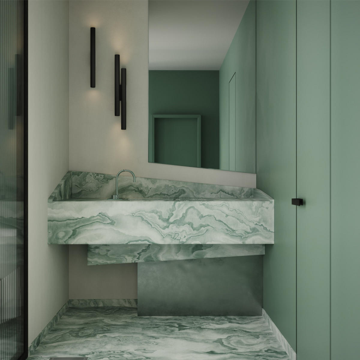 WANDLEUCHTE Calipso - Schwarz - 6.3/3.2/49 cm - Schwarz, Kunststoff (3.2/49/6.3cm) - Maytoni