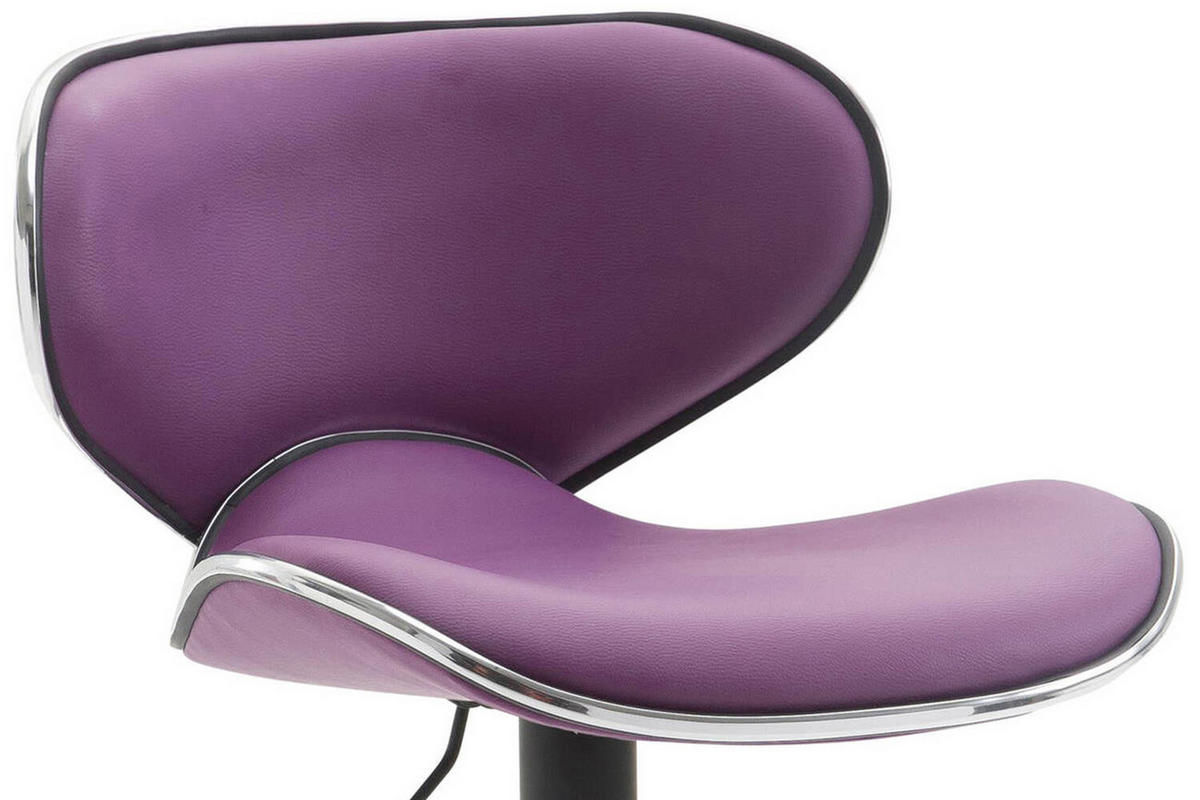 BARHOCKER 2er Set Las-Mallorcas Kunstleder schwarz lila - Lila/Schwarz, Kunststoff/Metall (46/108/49cm) - TPFLiving