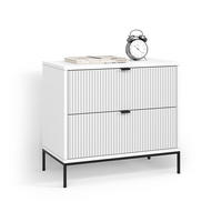 NACHTTISCH Aterno Weiß mit 2 Schubladen - Weiß, Holzwerkstoff (66/60/36cm) - Livinity®